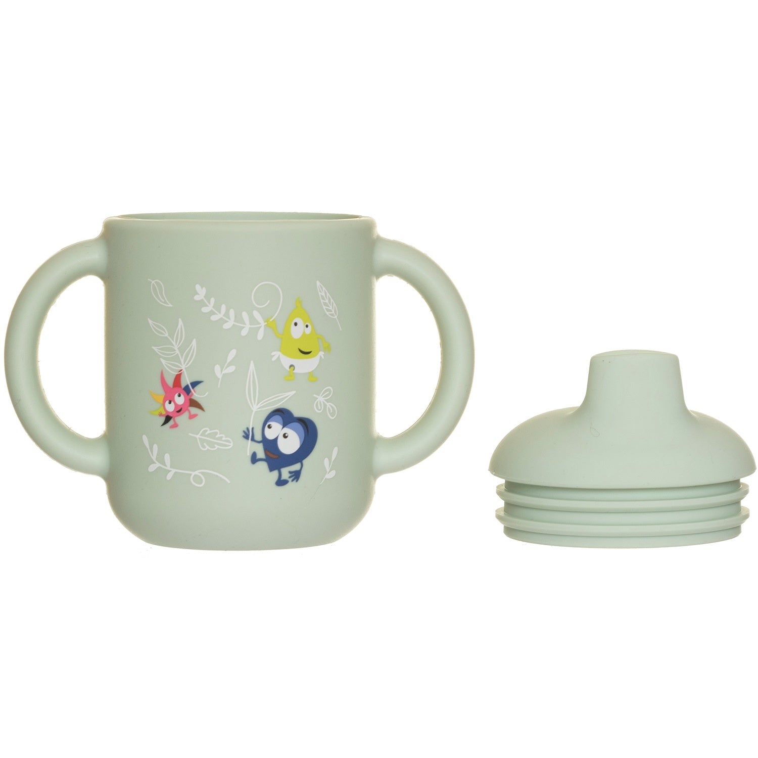 Babblerna - Silicone mug with lid, In nature