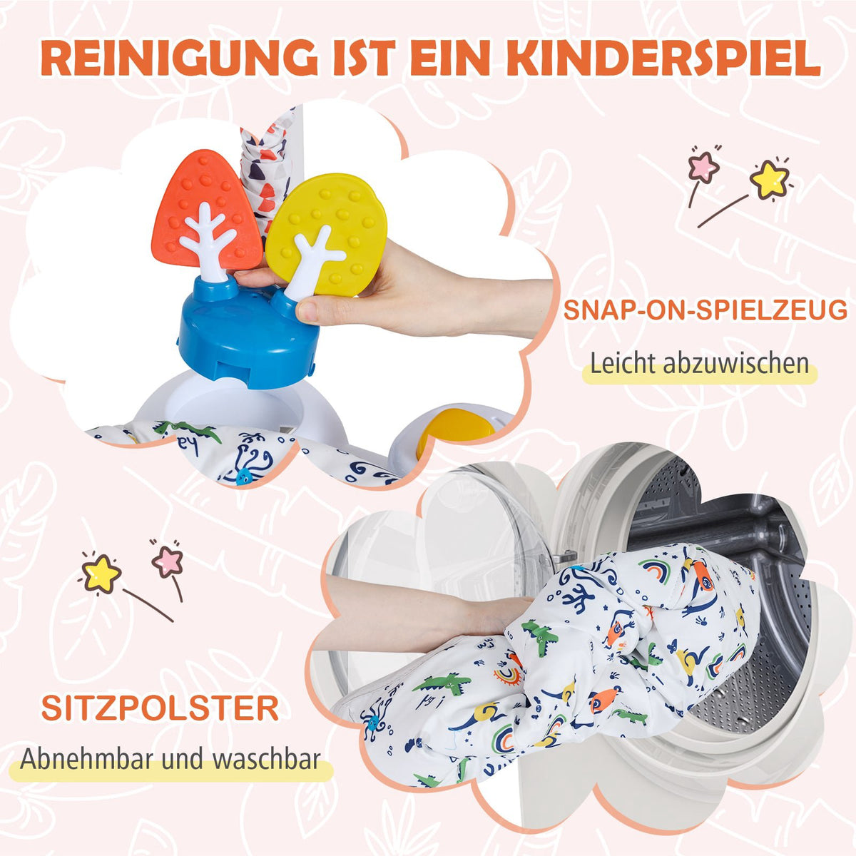 Baby Activity Center with 6 Toys, Music, Lights, Orange
