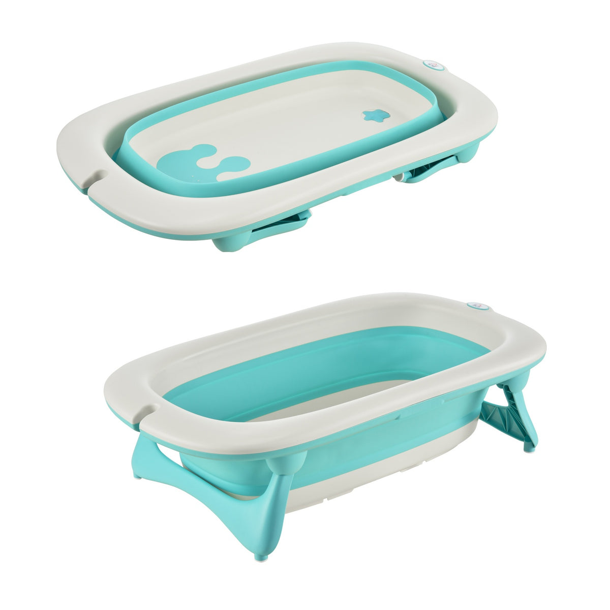 Baby Bathtub Ergonomic & Foldable Baby Bath, Plastic, Green, 84.5X50.5X24Cm