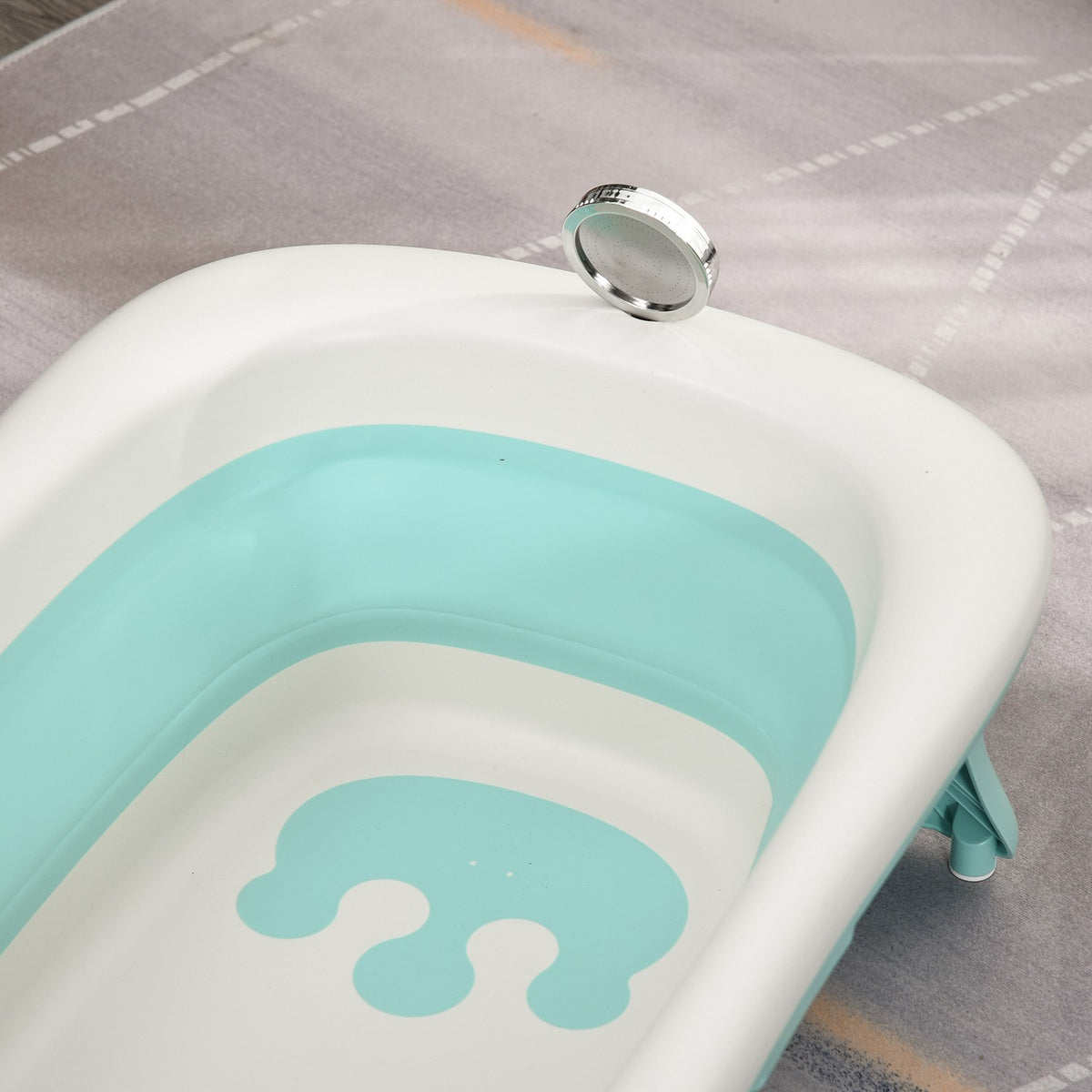 Baby Bathtub Ergonomic & Foldable Baby Bath, Plastic, Green, 84.5X50.5X24Cm