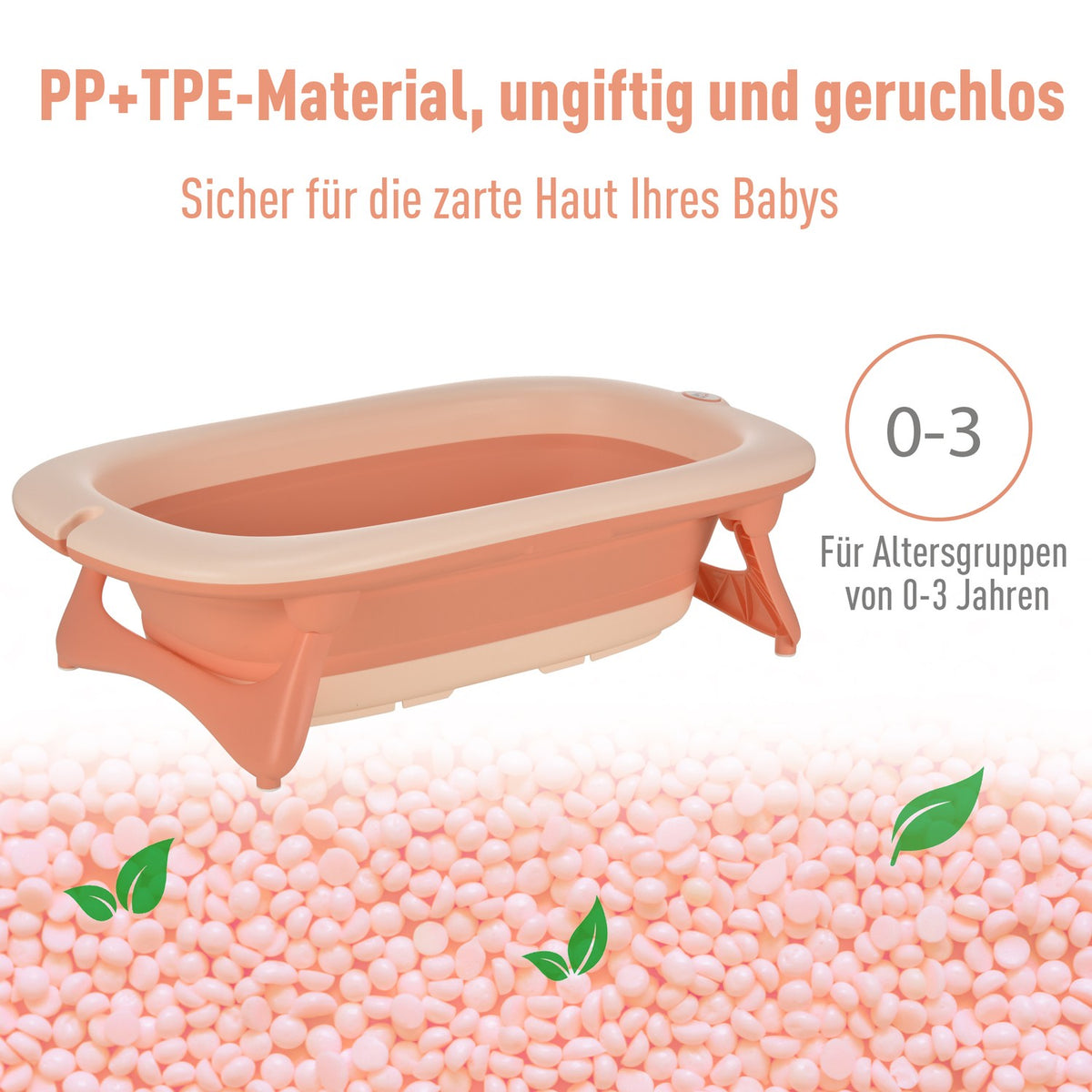Baby Bathtub With Sink And Shampoo Cup, Foldable Baby Bath Tub, Bathtub For Baby, Plastic, Rose, 84.5 X 50.5 X 24 Cm