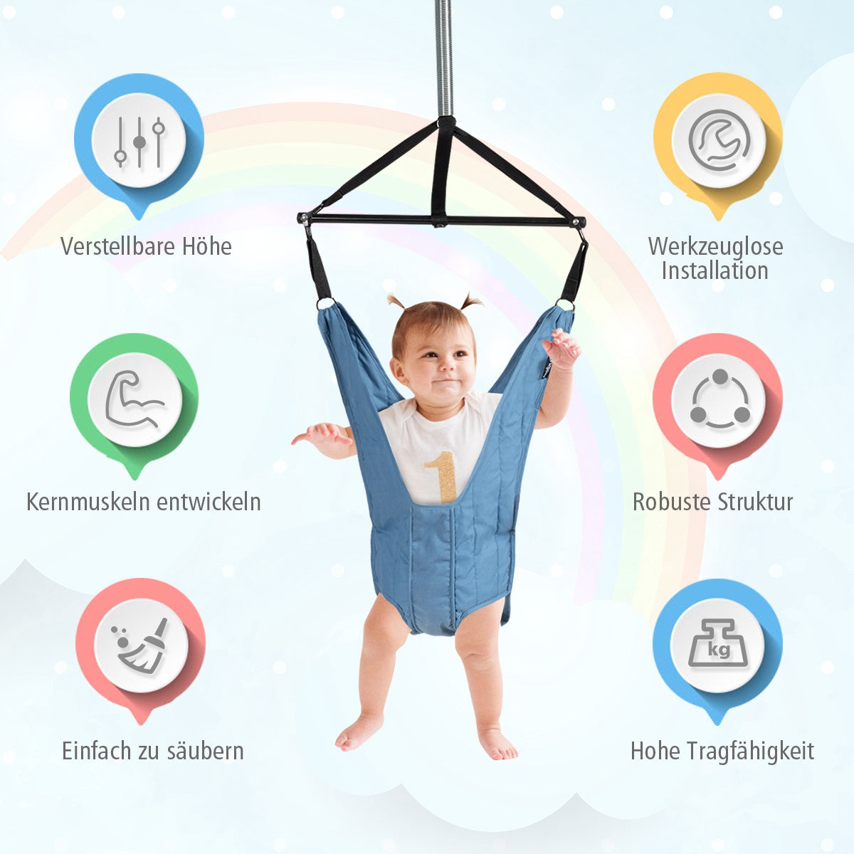 Baby Door Jumper Swing, Adjustable Straps, 12 kg Max