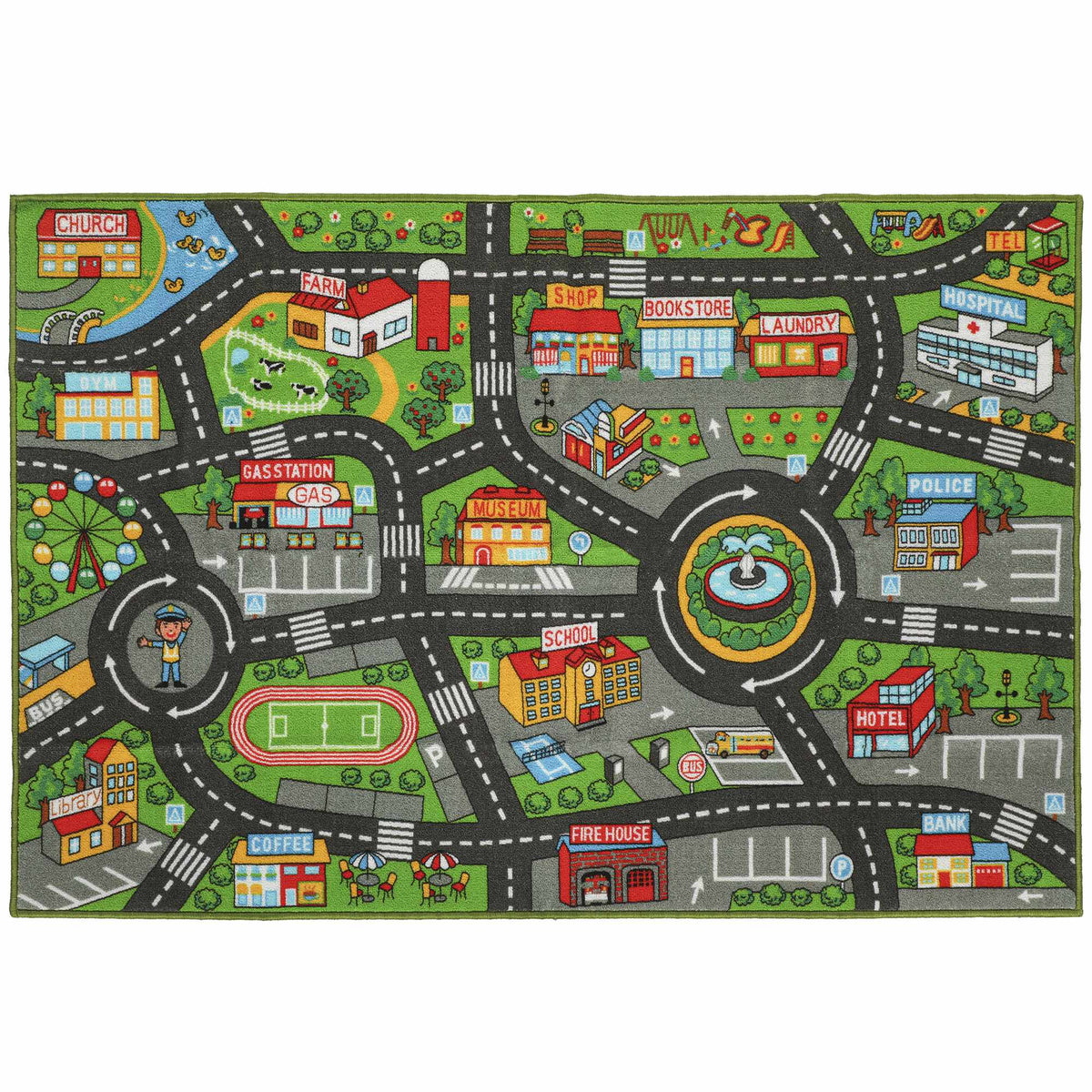 Baby Play Mat, Non-Slip, 200x150 cm, City Design