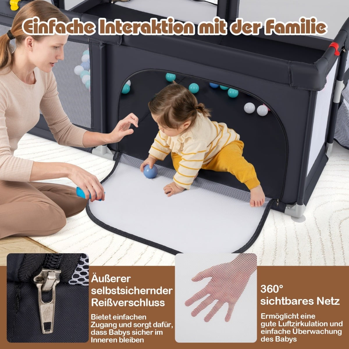 Baby Playpen 188x157 cm with Basketball Hoop & Goal