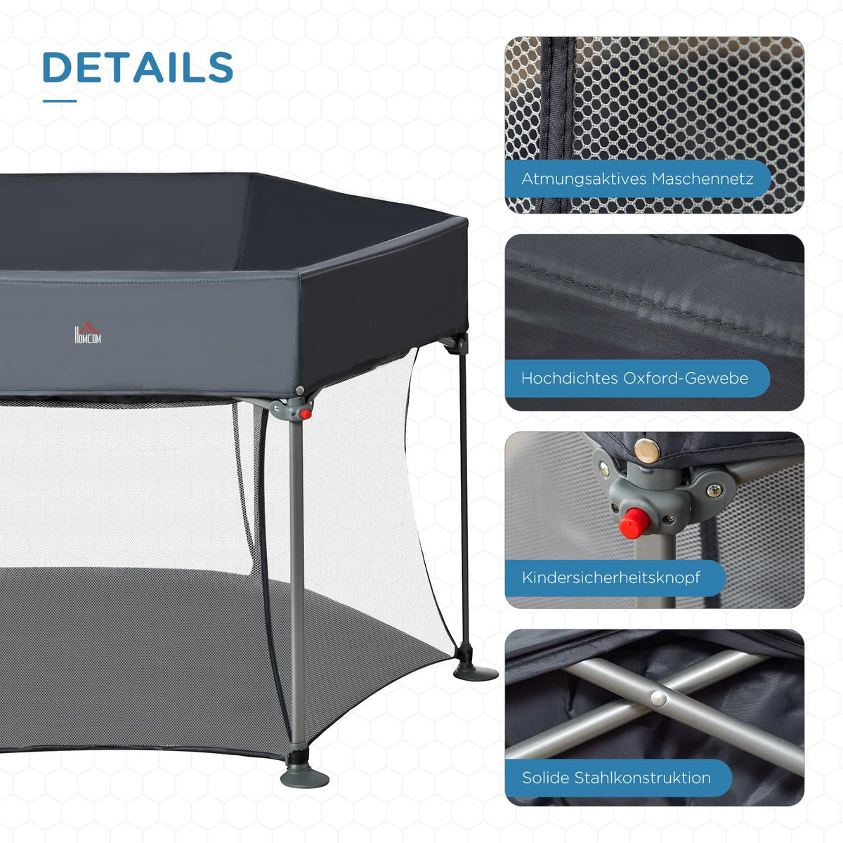Baby Playpen 6 Square Folding Playpen Barrier Crawling Gate Travel Bed Play Gate Activity Center For Children