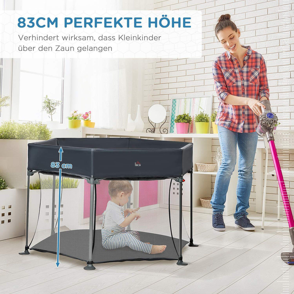 Baby Playpen 6 Square Folding Playpen Barrier Crawling Gate Travel Bed Play Gate Activity Center For Children