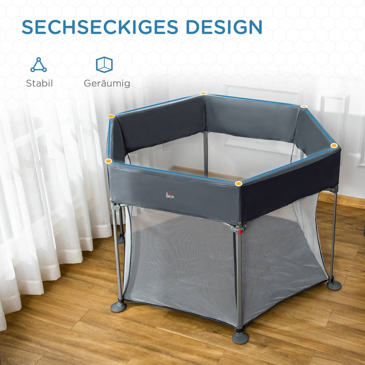Baby Playpen 6 Square Folding Playpen Barrier Crawling Gate Travel Bed Play Gate Activity Center For Children