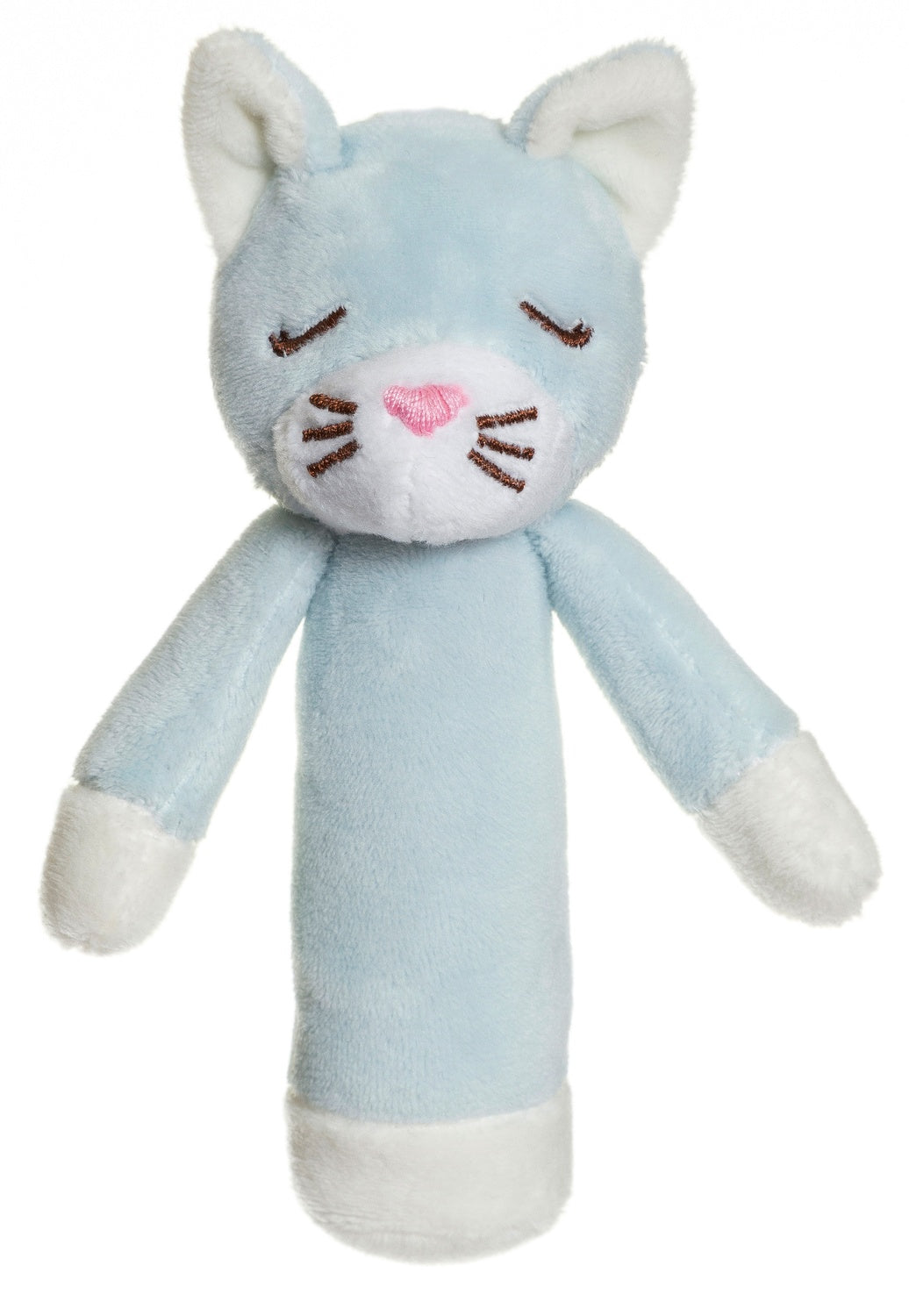 Baby Rattle, Soft Cat Design, 14 cm, Machine Washable
