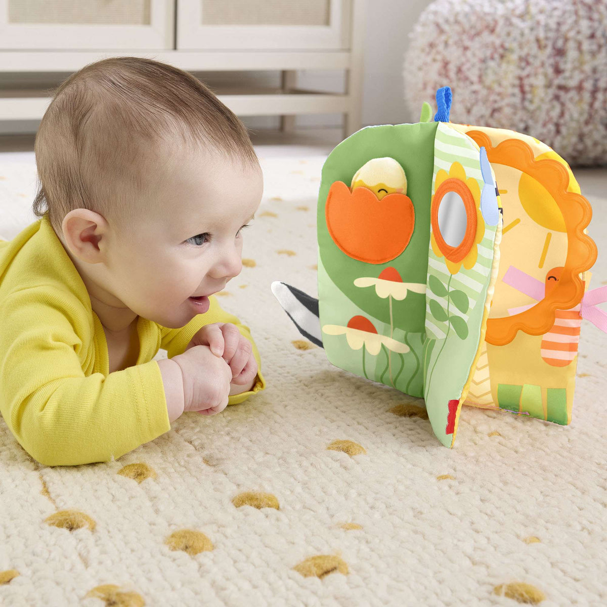 Baby Soft Activity Book with Teether and Mirror