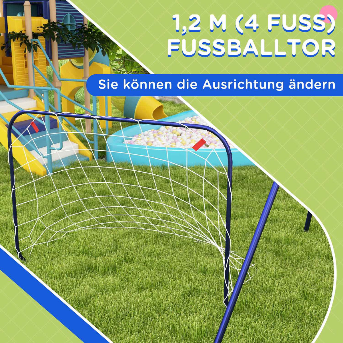 Baby Swing Football Goal Basketball Hoop 3-8 Years Steel Dark Blue