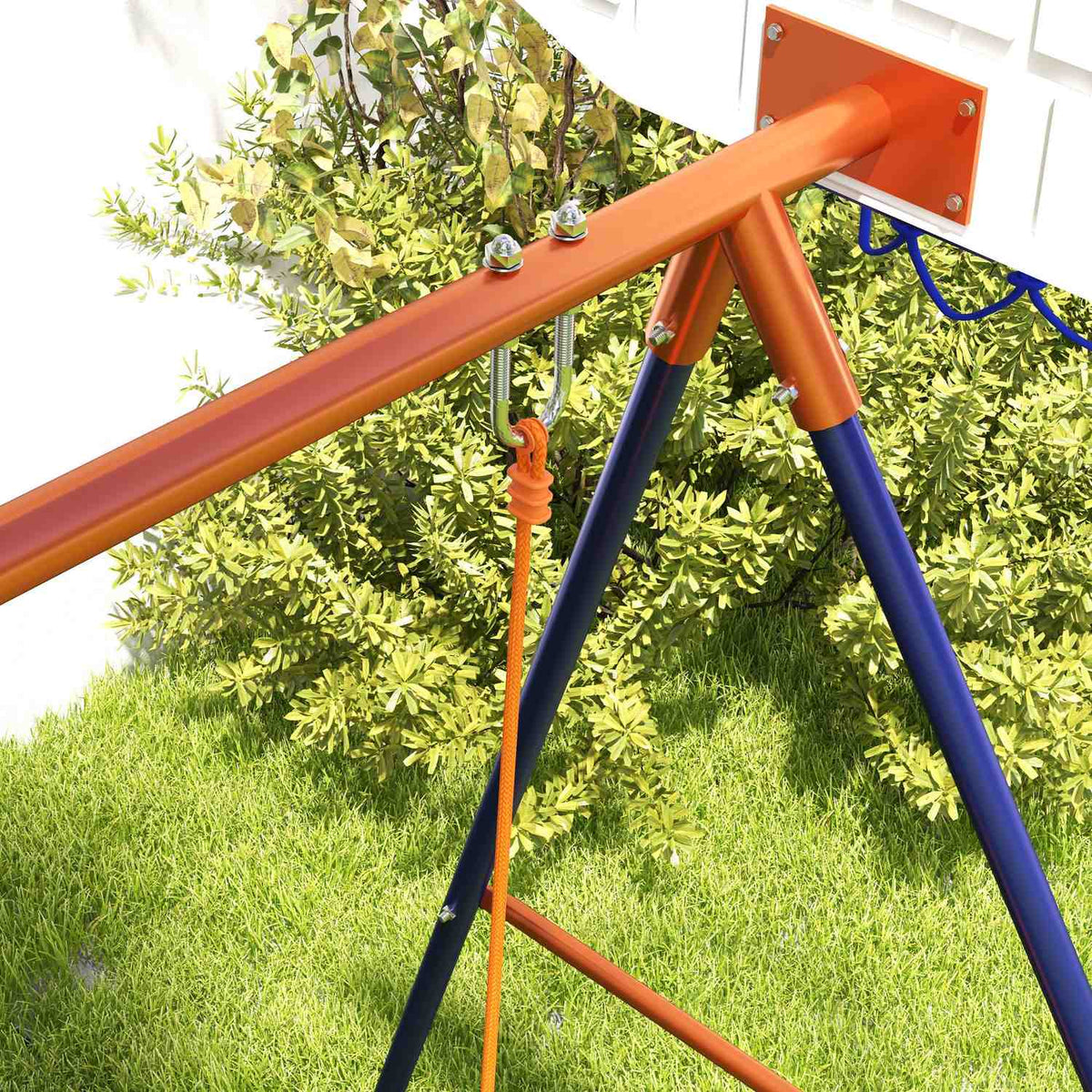 Baby Swing Football Goal Basketball Hoop 3-8 Years Steel Dark Blue