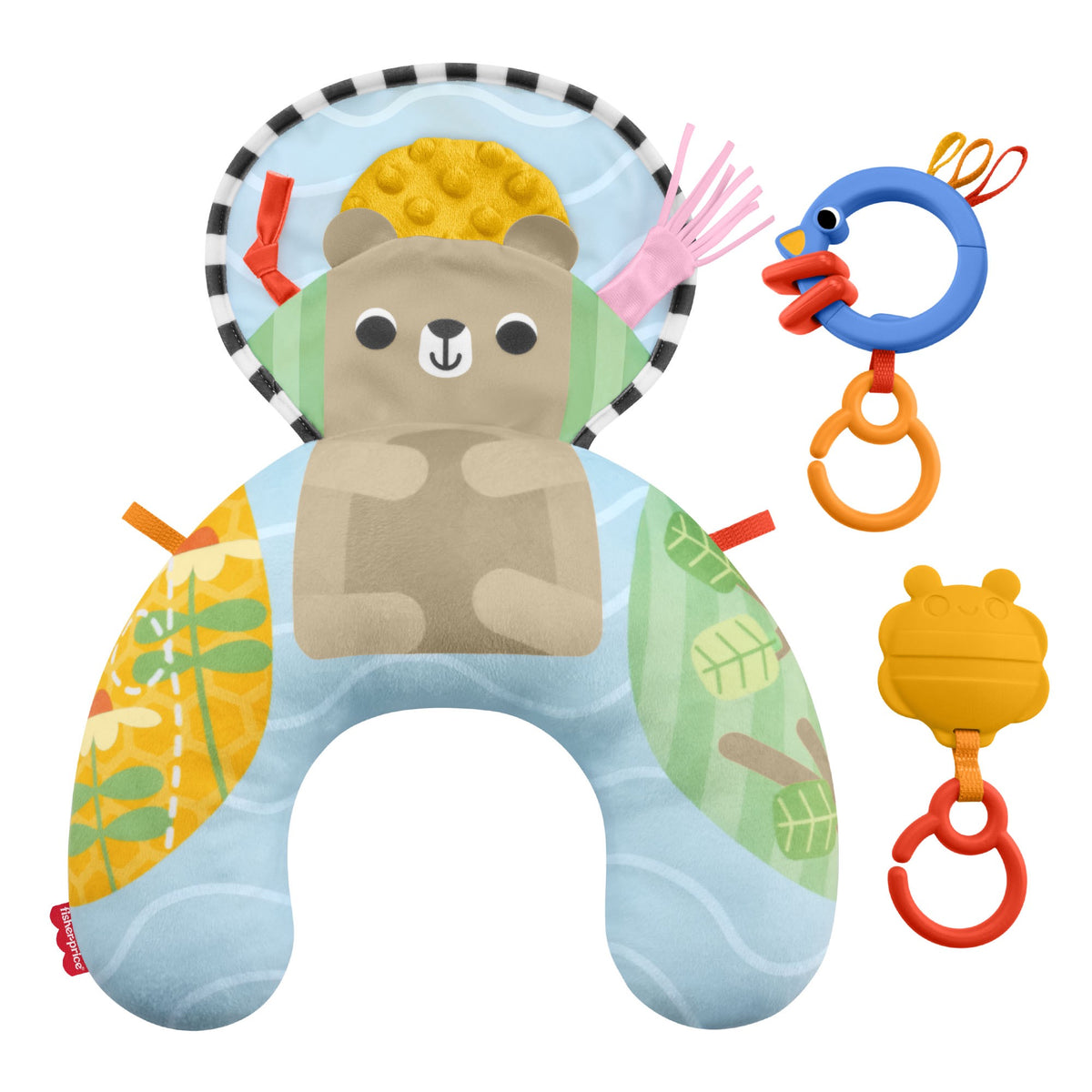 Baby Tummy Time Wedge with Toys and Sensory Textures