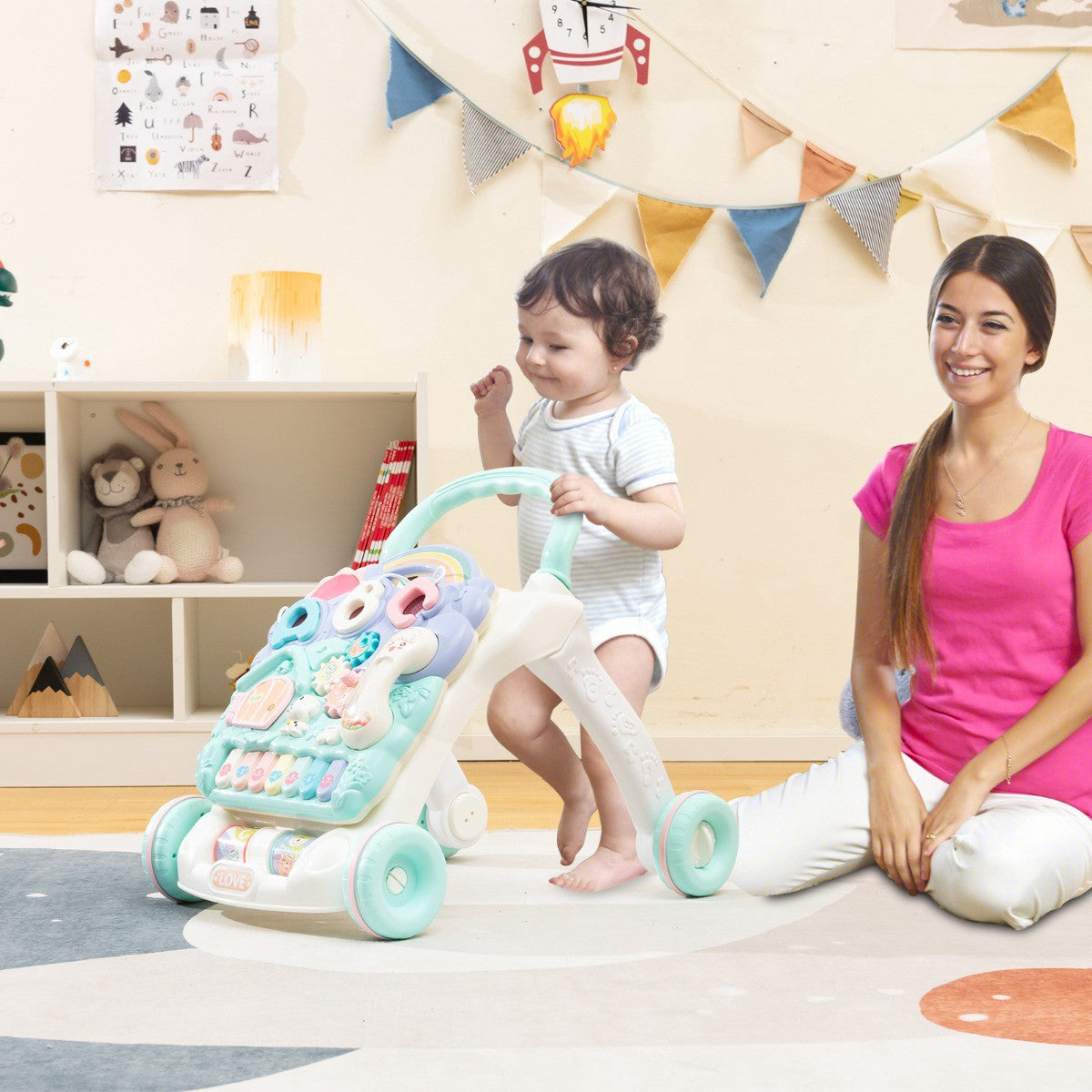 Baby Walker With Detachable Activity Panel, Lights, Music