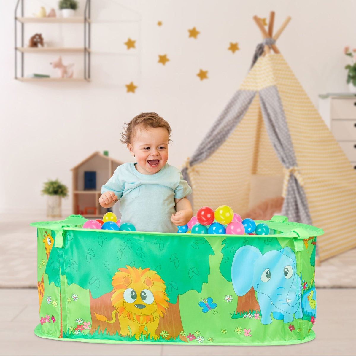 Baby ball bath jungle with 50 balls