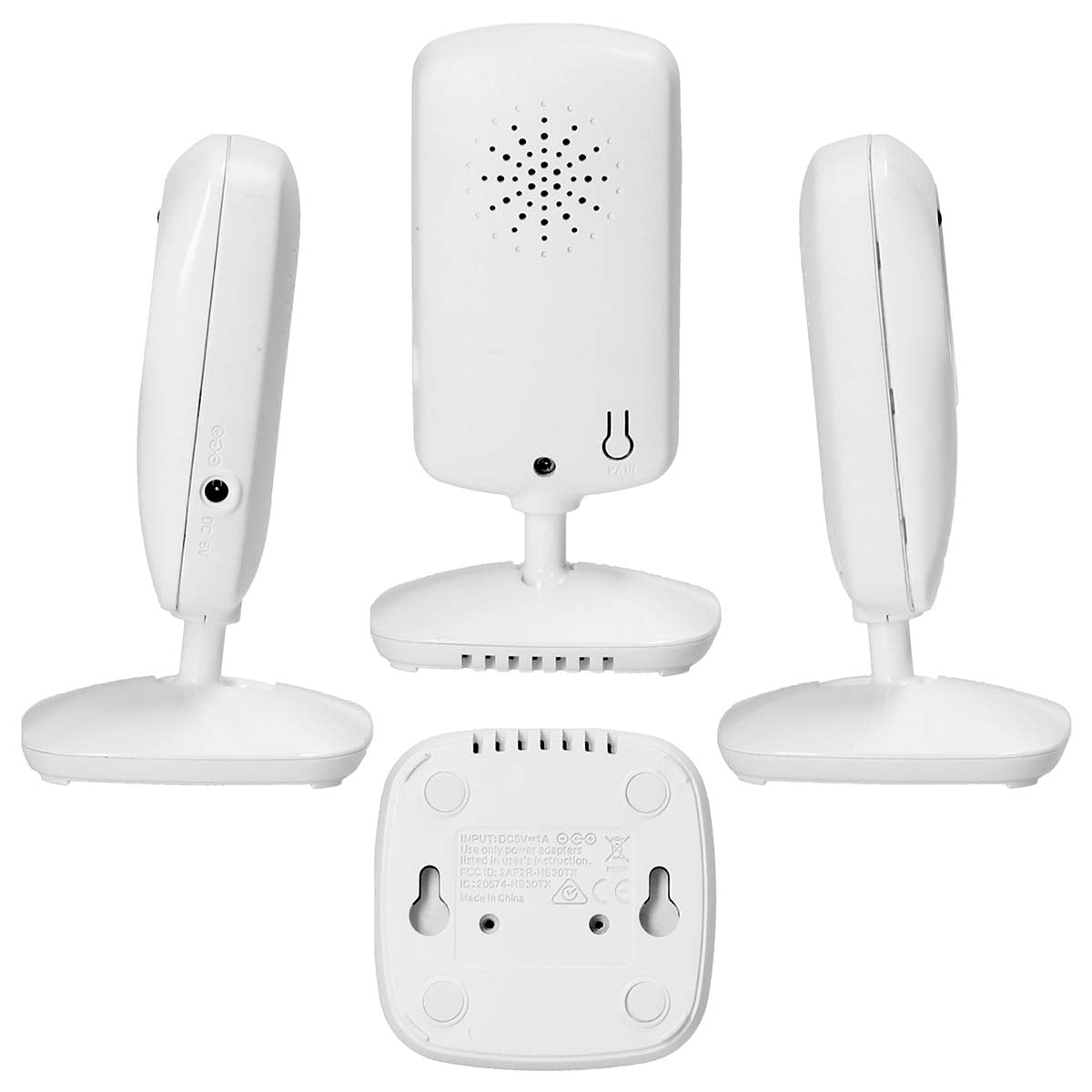 Baby monitor with camera and 2.4" white color screen