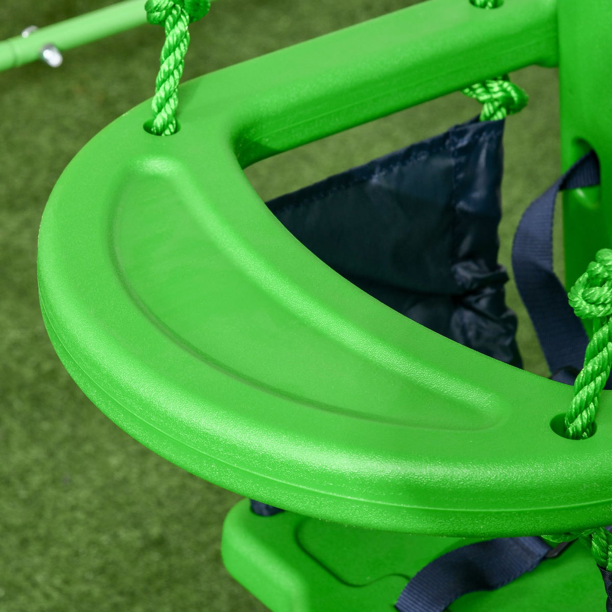 Baby swing toddler swing garden swing with safety bar & seat belt for 6-36 months 122 x 146 x 122 cm in green