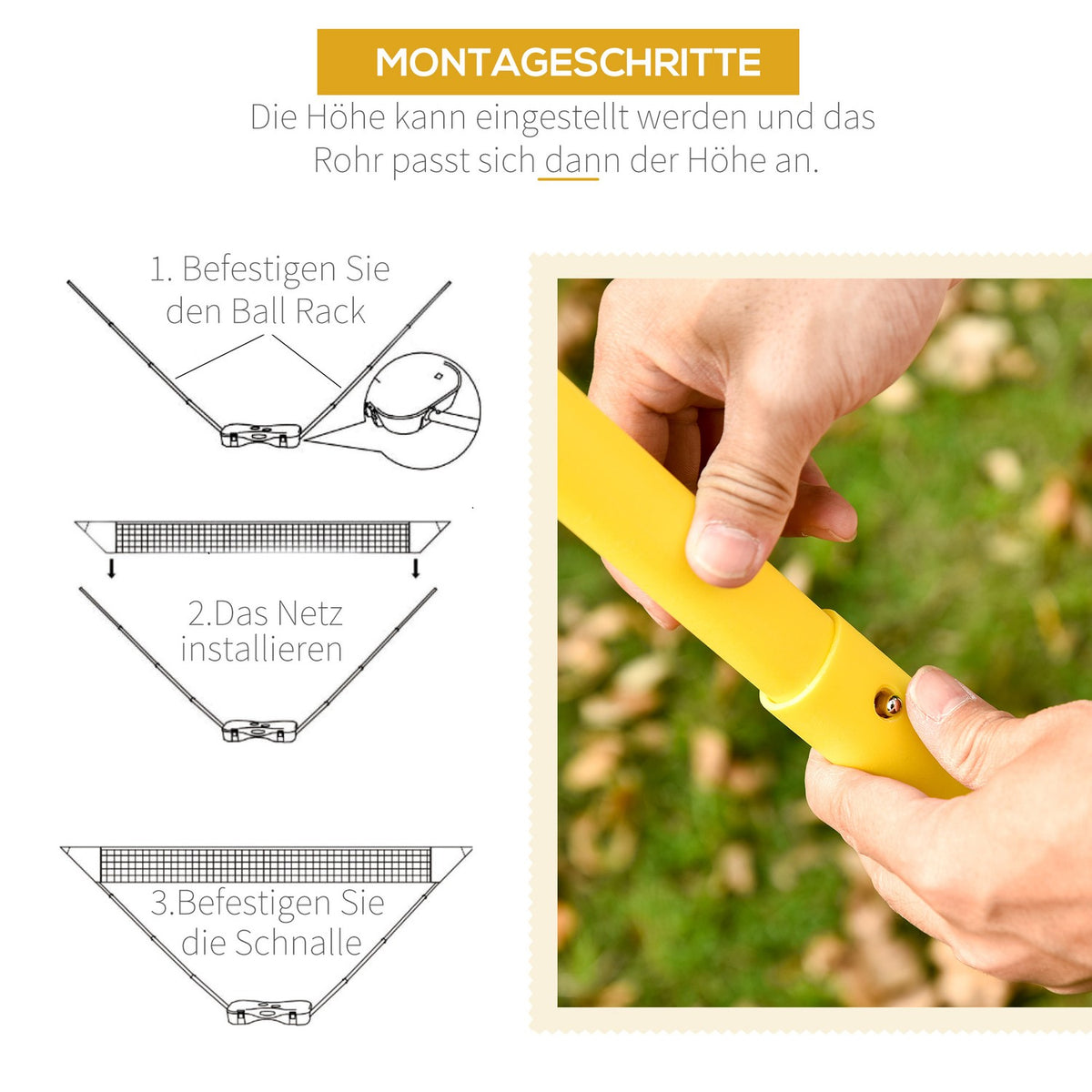 Badminton Net With Stand, Badminton Net Stand, Portable Net Stand, Badminton Net With 4 Badminton Rackets, Outdoor Sports, Yellow+Blue