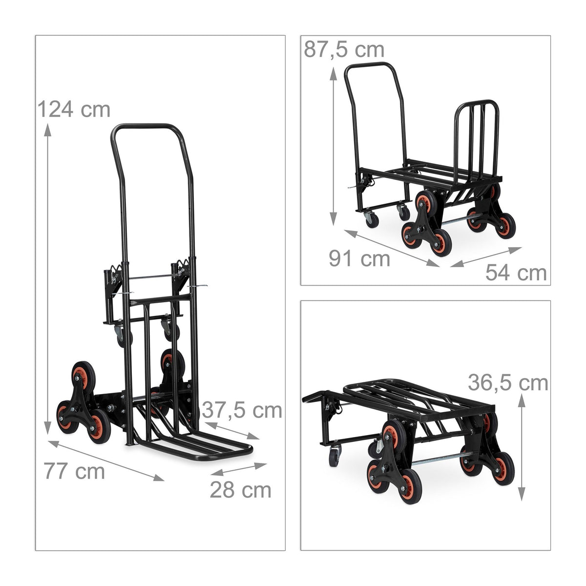 Bag truck stair climber black