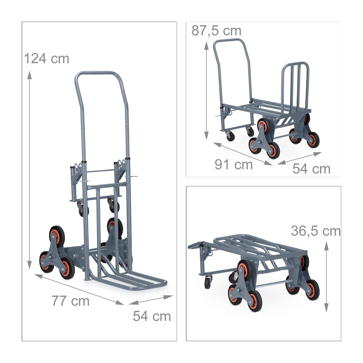 Bag truck stair climber gray