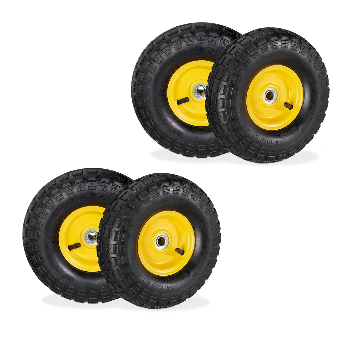 Bag truck wheel set with 4 steel rims