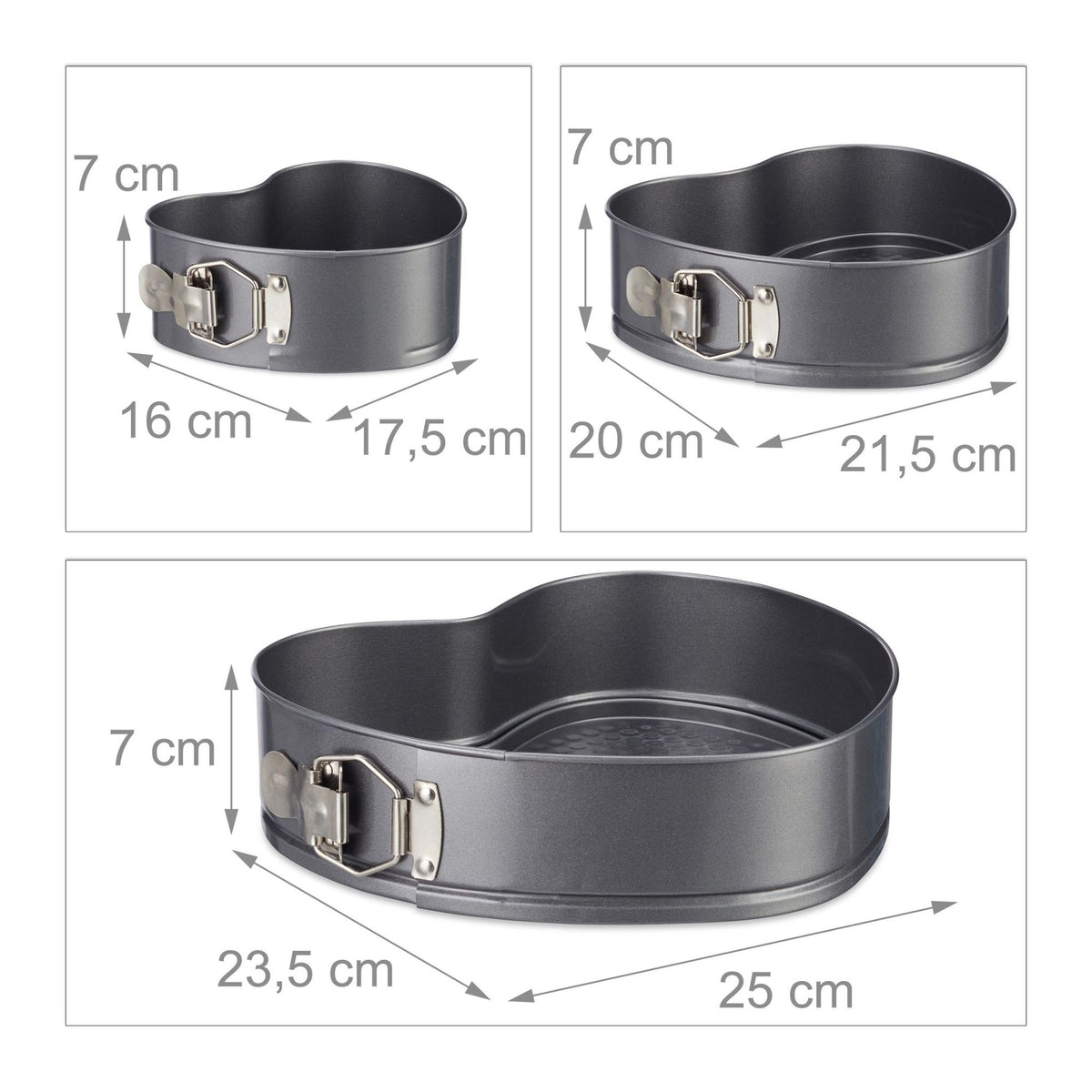 Baking tin with heart set of 3