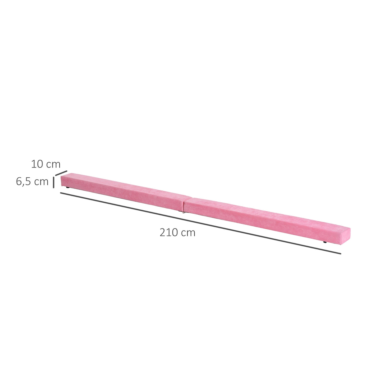 Balance Beam 210 cm Folding Gymnastics Beam for Indoor & Outdoor, Balance Beam up to 120 kg, Pink