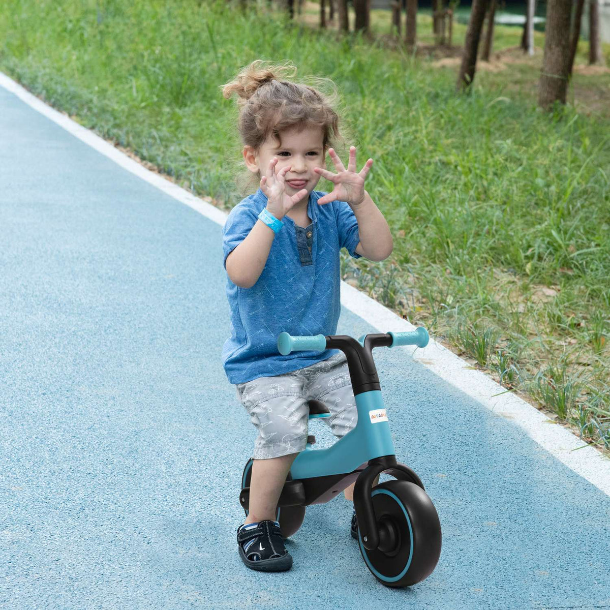 Balance Bike Children'S Balance Bike Without Pedal, Height-Adjustable Seat, For 1.5-3 Years, Blue