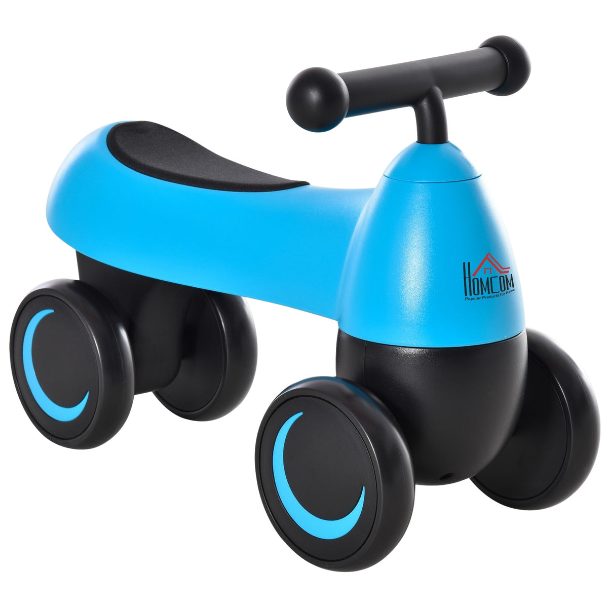 Balance Bike Learning Aid 4 Wheels Without Pedals 18-36 Months Blue 54X26X38Cm
