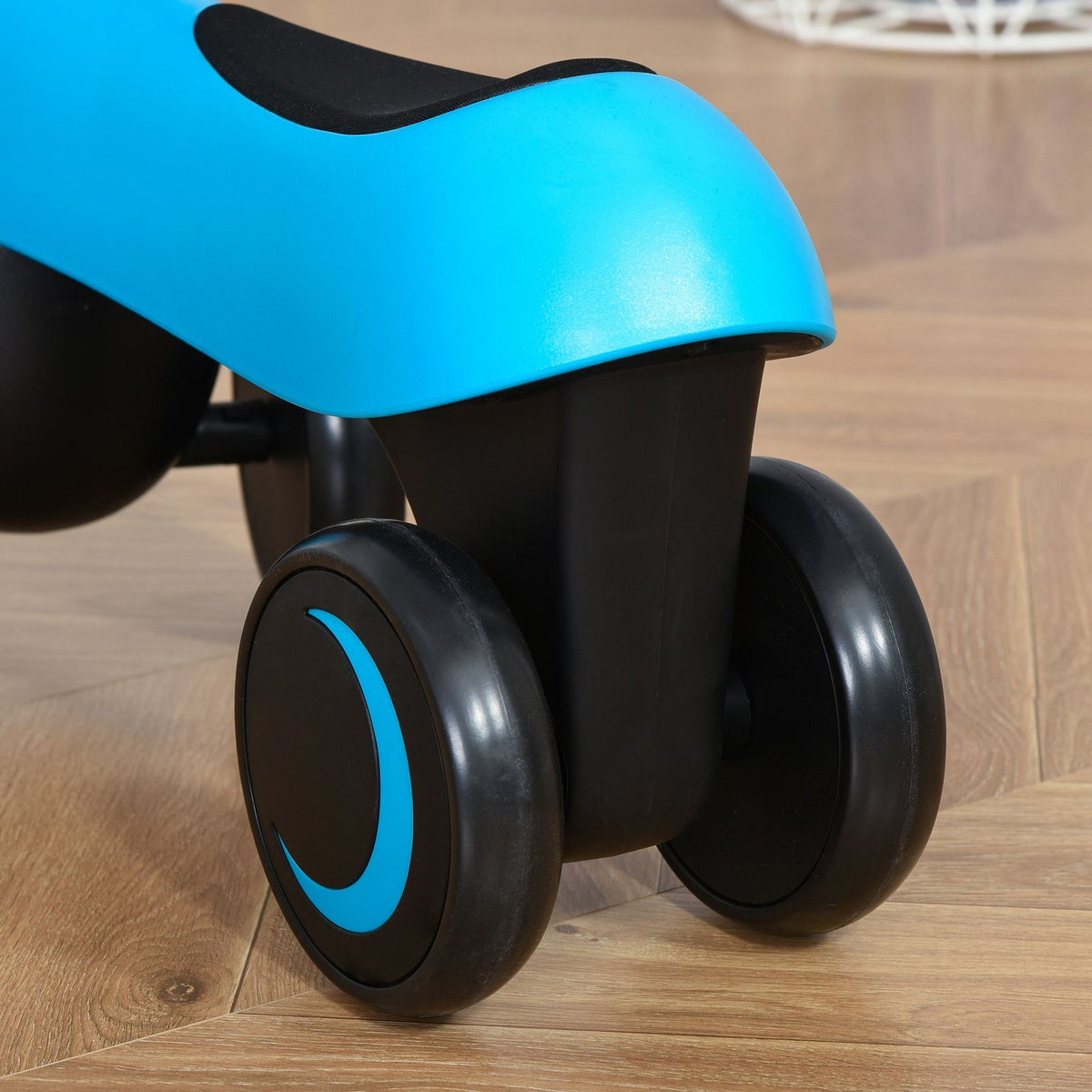 Balance Bike Learning Aid 4 Wheels Without Pedals 18-36 Months Blue 54X26X38Cm