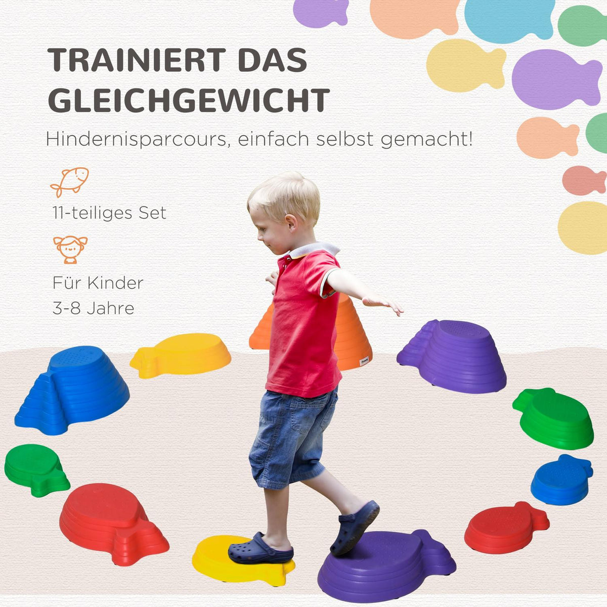 Balance Stones Stepping Stones Pack Of 11 Balance Game For Indoor And Outdoor Areas Holds Up To 100 Kg