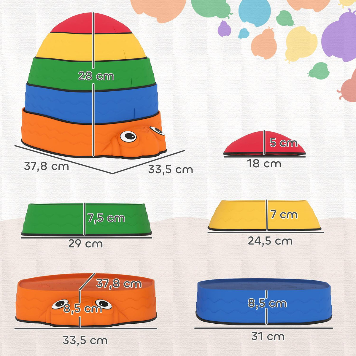 Balance Stones for Kids, 5 Pcs, Non-Slip, Ages 2-8