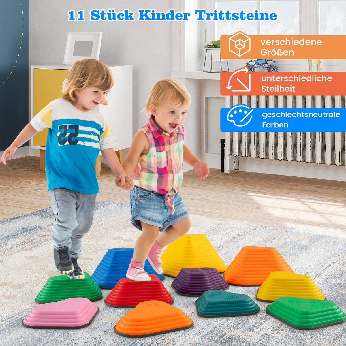 Balance Stones for Kids – Non-Slip, Indoor & Outdoor Play