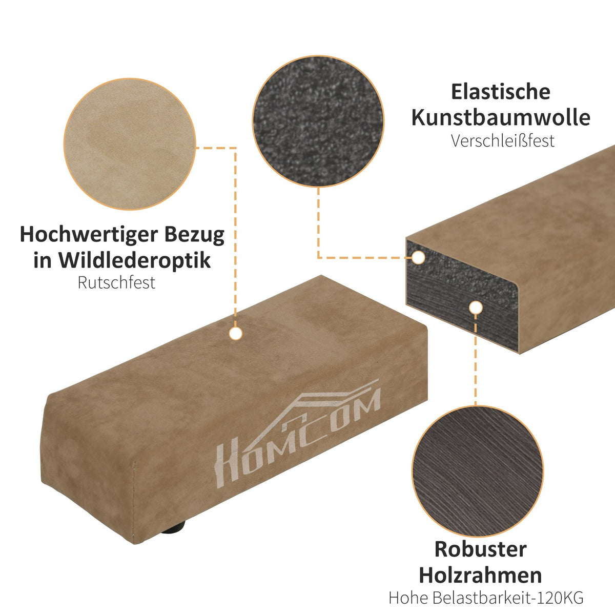 Balance beam 210 cm foldable for indoor outdoor, gymnastics beam balance beam up to 120 kg, stable balancing beam in brown |