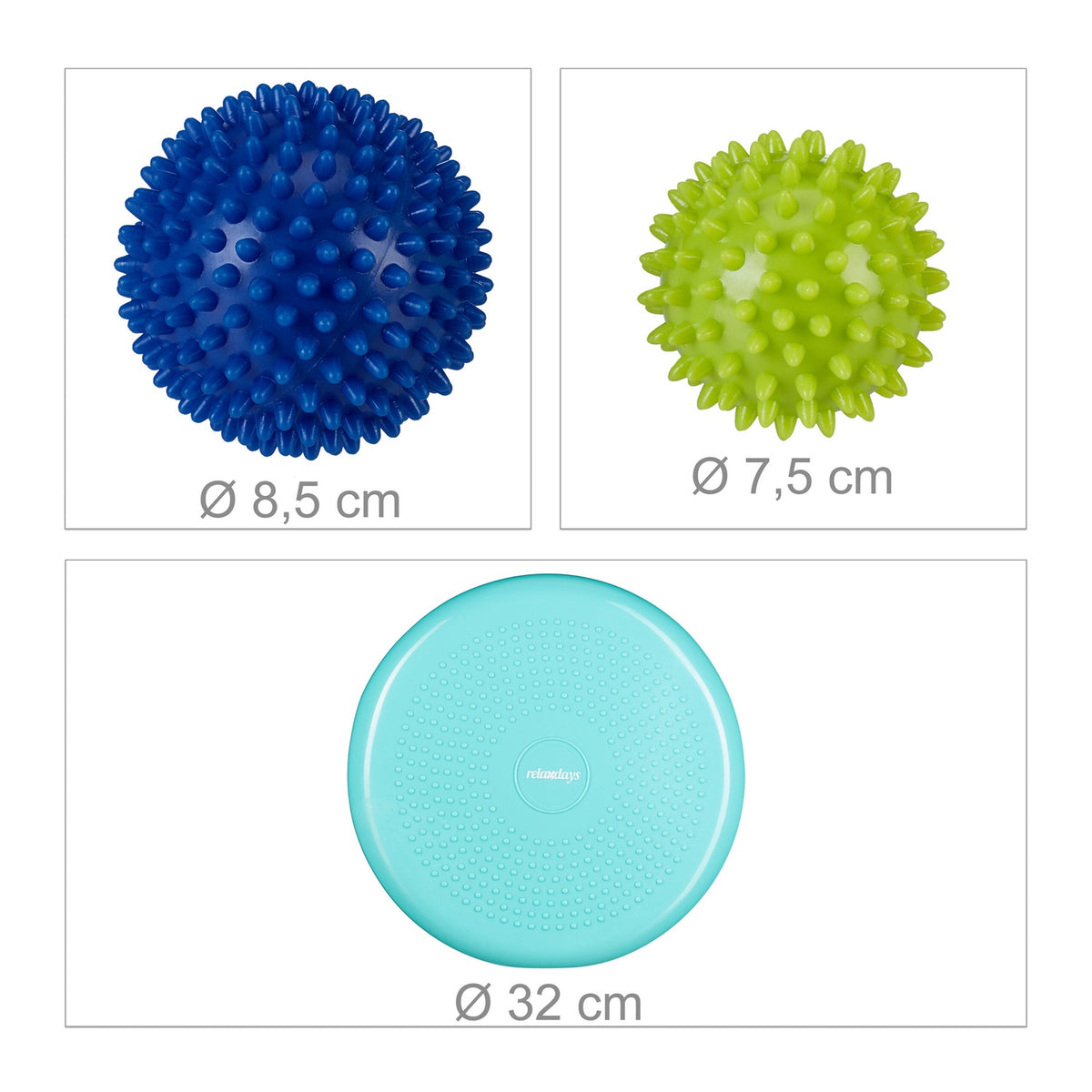 Balance cushion with 2 massage balls