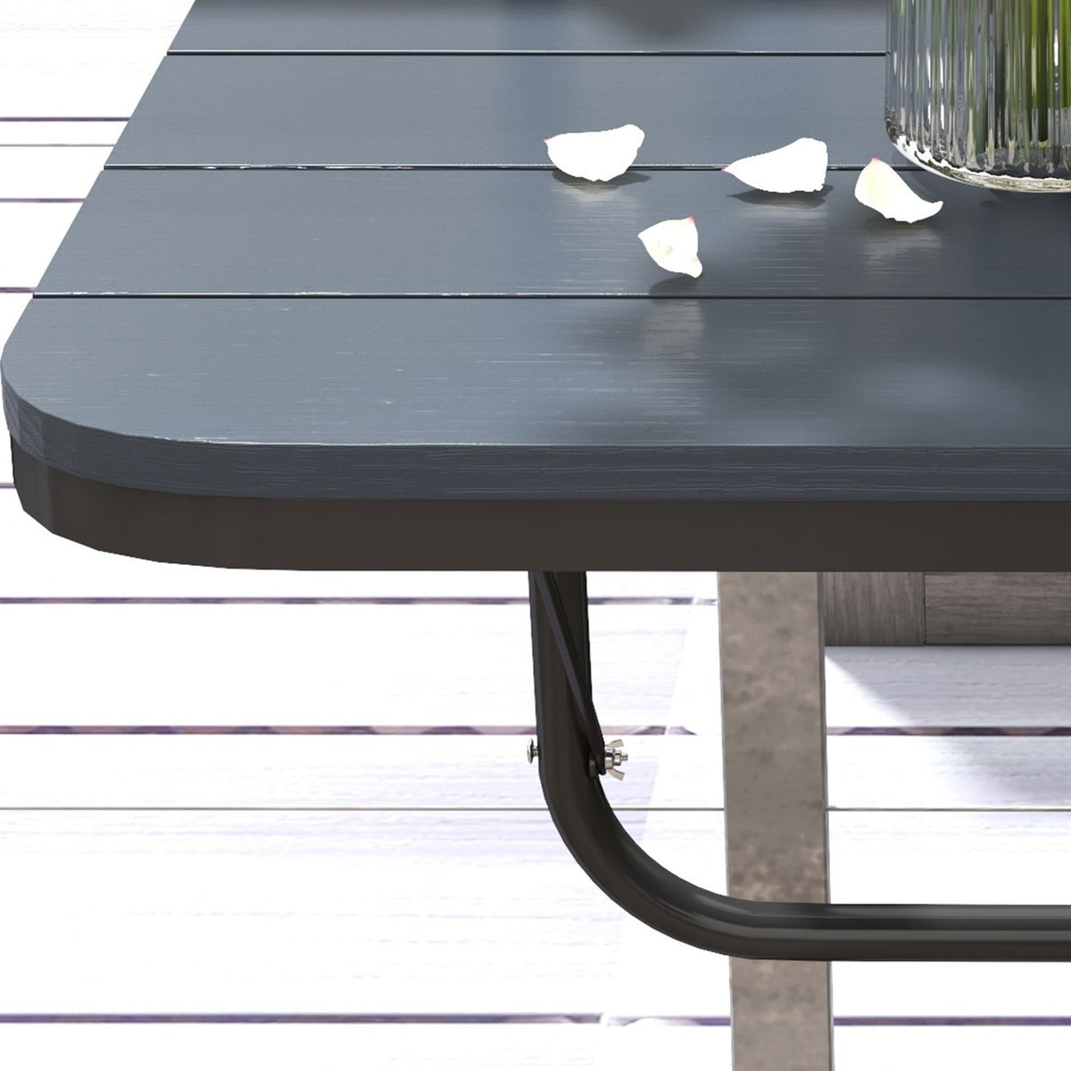 Balcony Table For Hanging, Balcony Hanging Table Foldable, 4-Way Height Adjustable, Hanging Table Can Hold Up To 25 Kg, Aluminum, 60 X 40 Cm, Black
