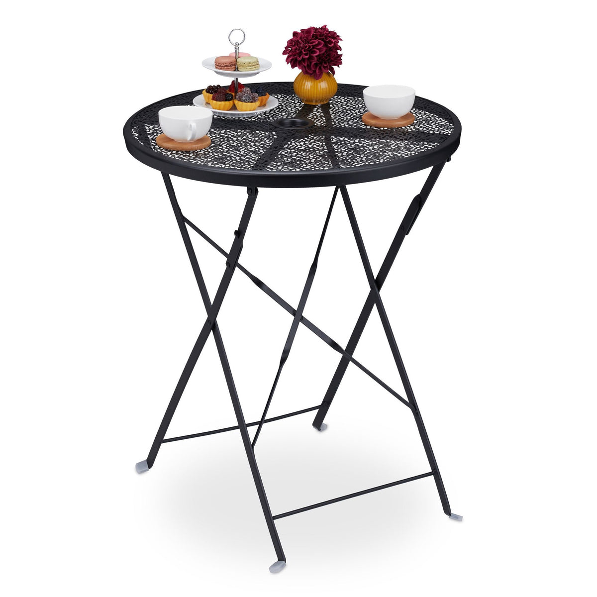 Balcony table foldable black