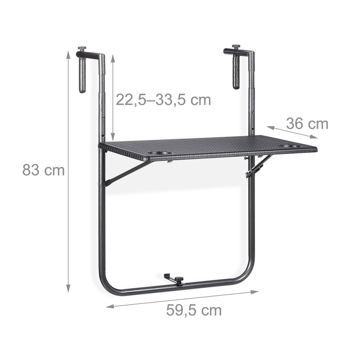 Balcony table foldable black