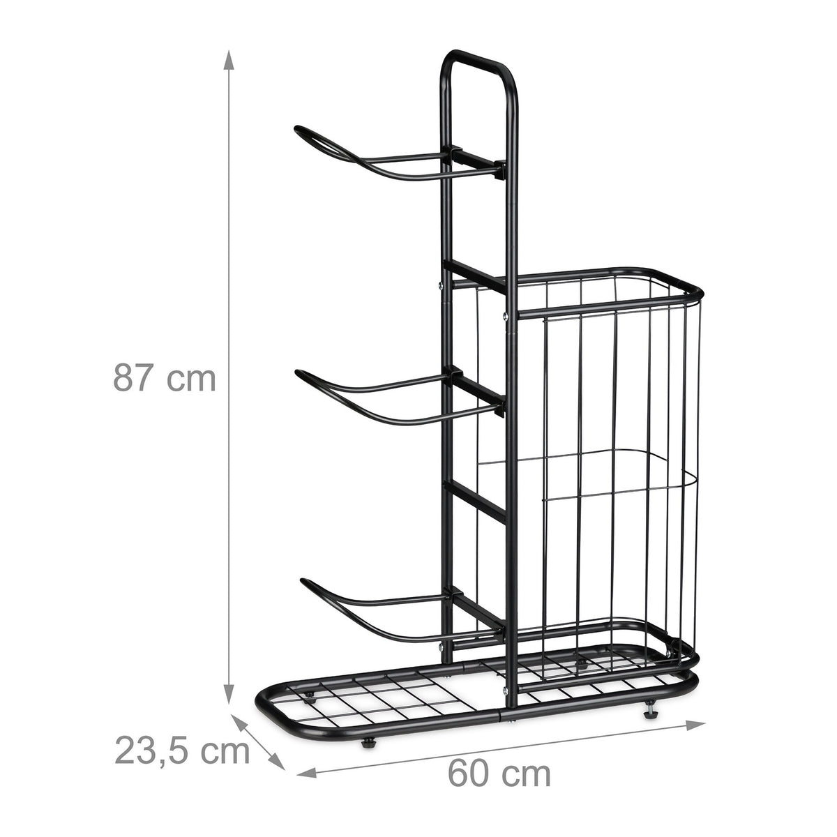 Ball Rack with 4 Shelves & Basket for Sports Equipment