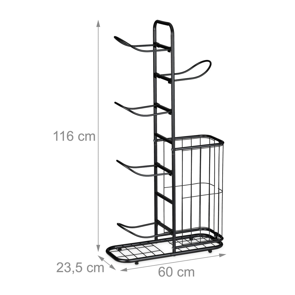 Ball Rack with 6 Shelves and Storage Basket