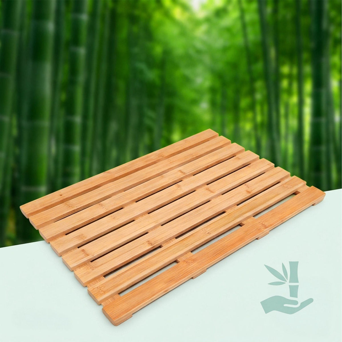 Bamboo Bath Mat – Non-Slip, Shower Bath Sauna