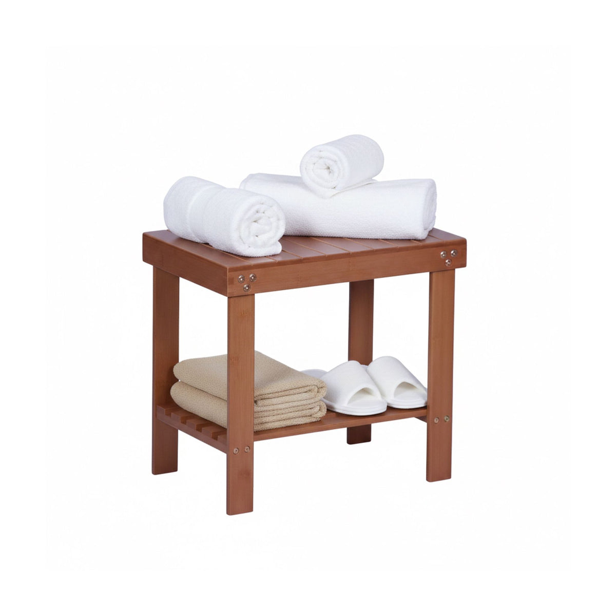 Bamboo Bath Stool – Two-Tier, Moisture-Resistant