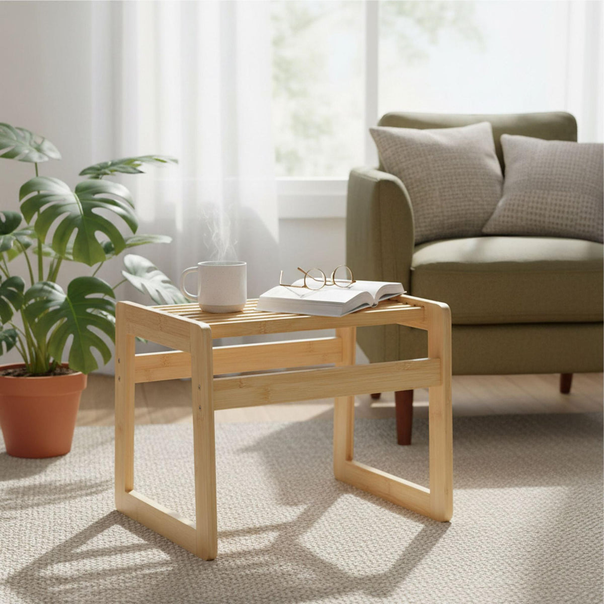 Bamboo Bathroom Stool – Seating & Storage Solution