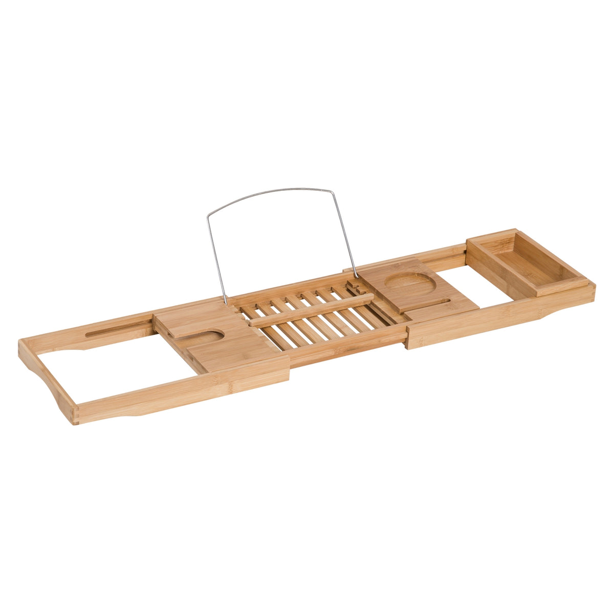 Bamboo Bathtub Shelf For Bathtub, Bathtub Bridge, Bathtub Cushion, Natural, Adjustable 70-105X21.8X5Cm