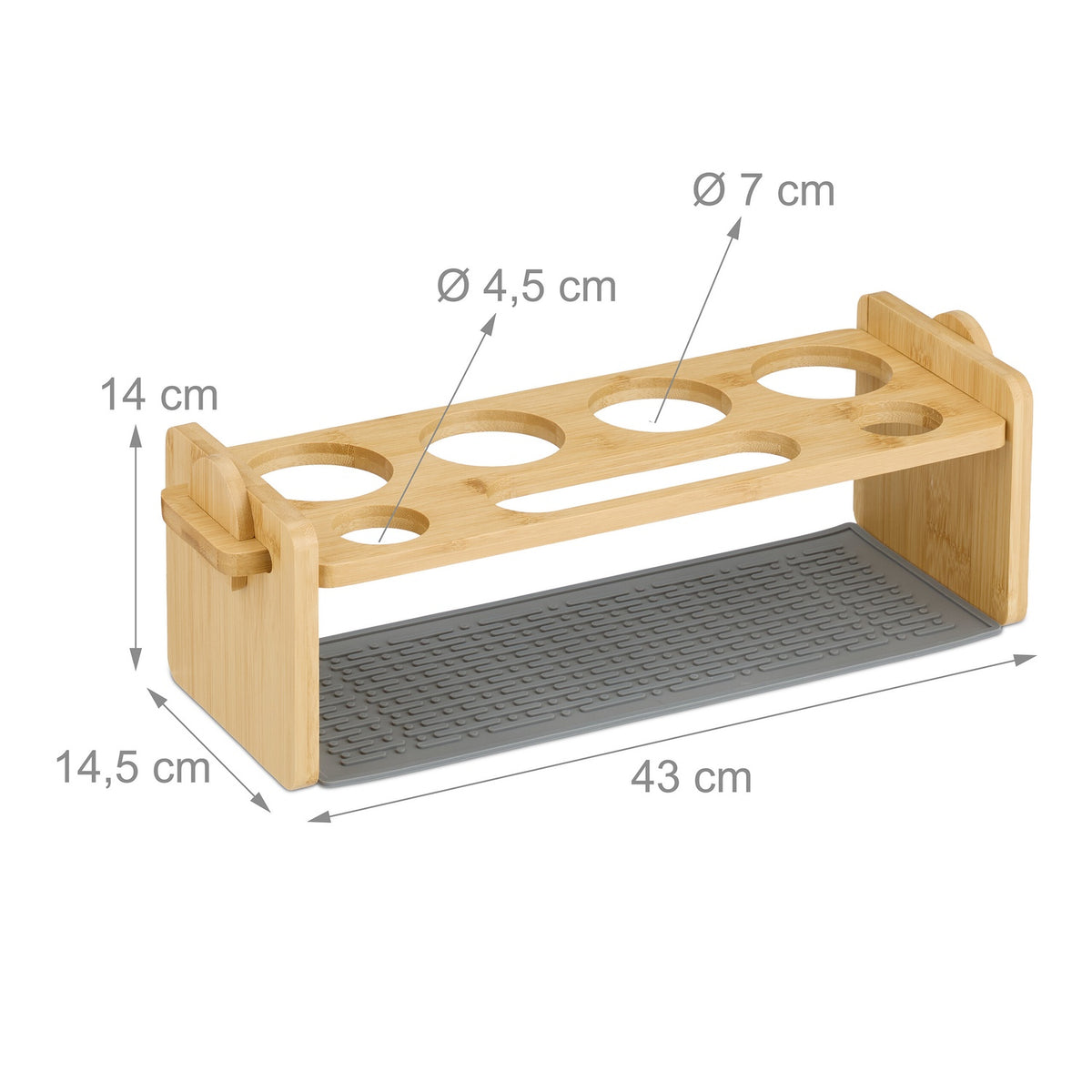 Bamboo Bottle Drying Rack for 4 Bottles