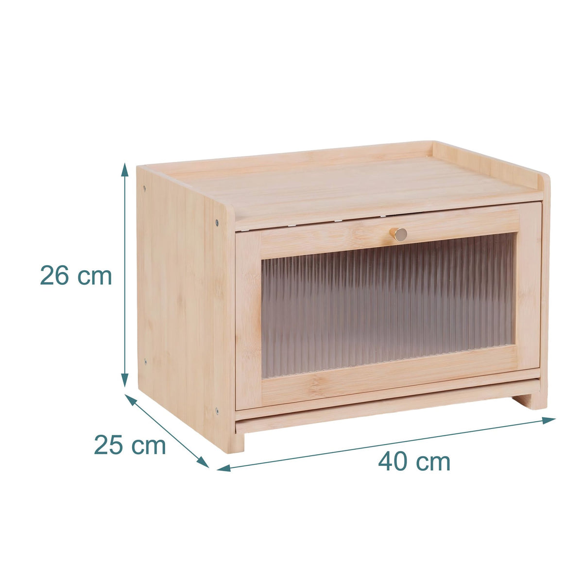 Bamboo Bread Bin with Cutting Board and Storage Shelf