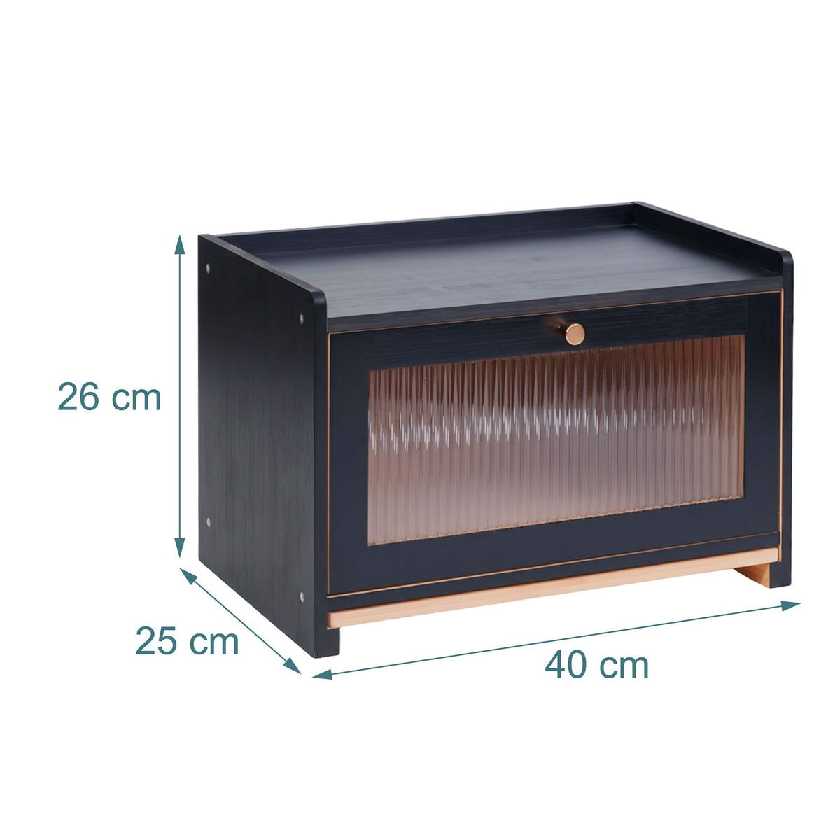 Bamboo Bread Bin with Cutting Board and Storage Shelf