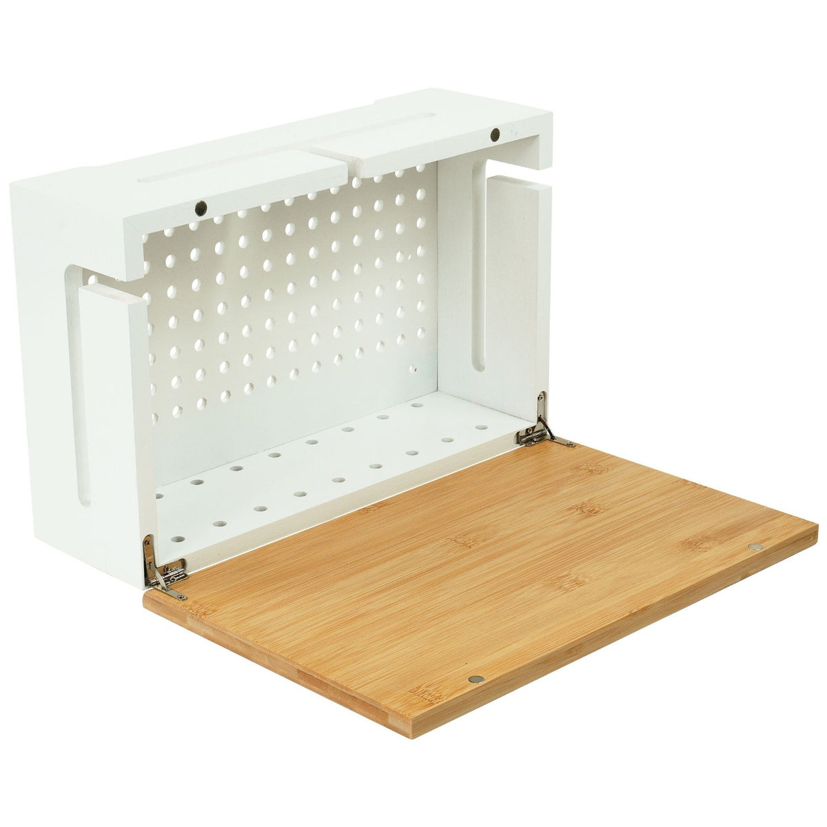 Bamboo Cable Storage Box with Lid – Conceals Power Strips