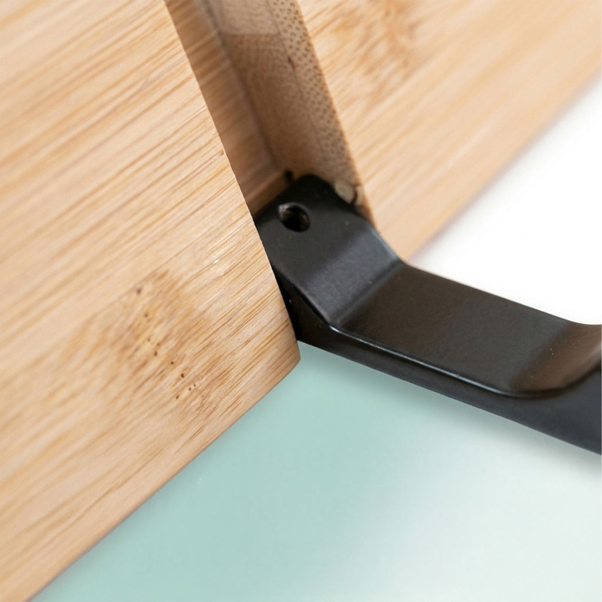 Bamboo Coat Rack With Folding Hooks, Natural And Black
