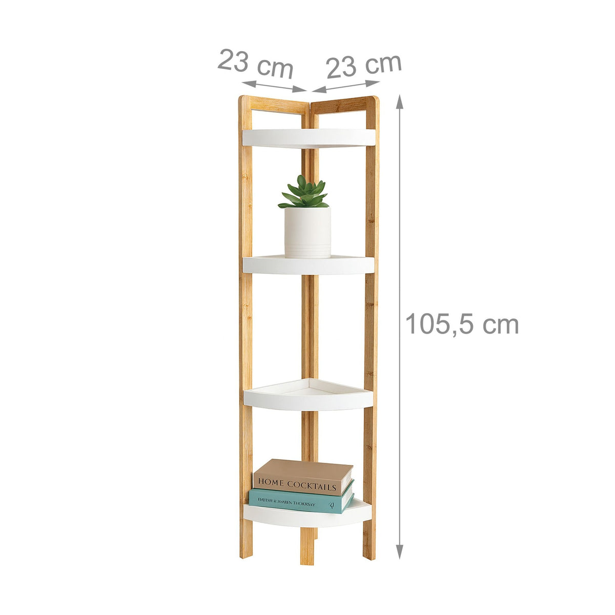 Bamboo Corner Shelf with Racks – Space-Saving Design