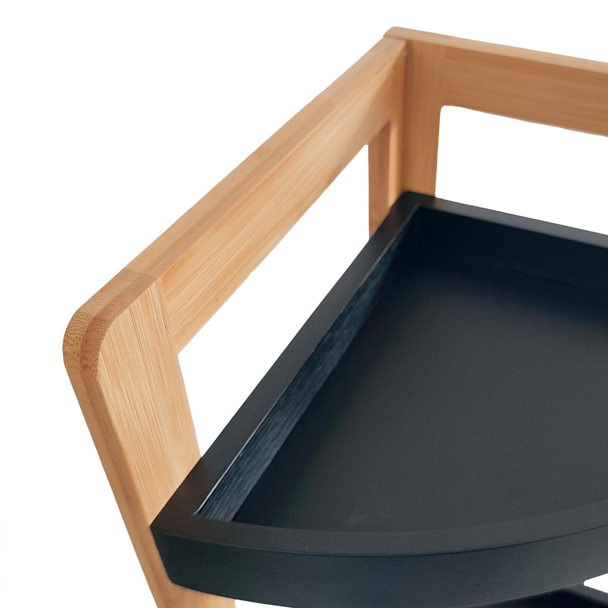 Bamboo Corner Shelf with Racks, Space-Saving Design